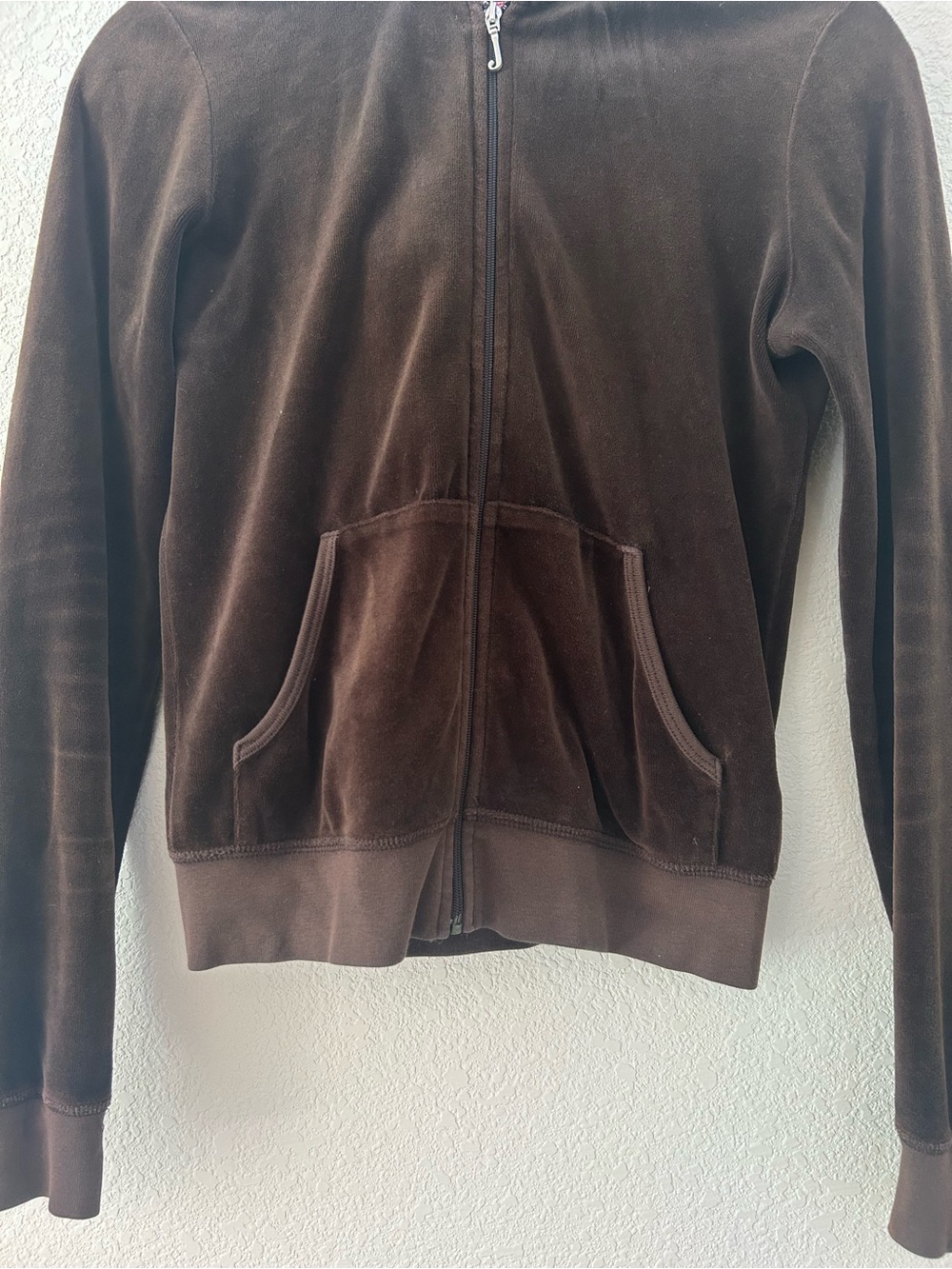 Juicy Couture Vintage Chocolate Brown Velour Zip Up Hoodie Size M - Picture 4 of 8